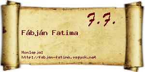 Fábján Fatima névjegykártya