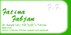 fatima fabjan business card